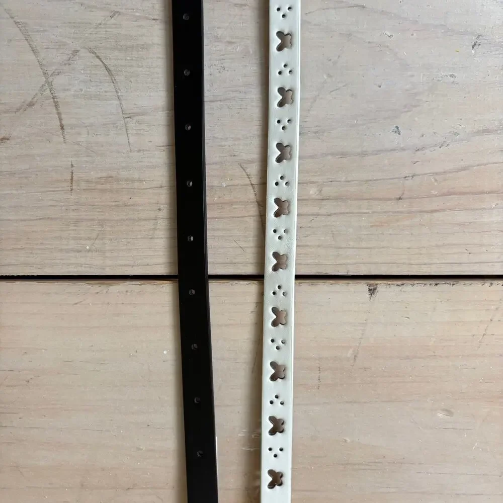 Cat & Jack NWT 2 Pack Belt Set Black White Butterfly Cutout Size M